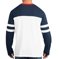 Men's Starter Navy/White New England Patriots Halftime Long Sleeve T-Shirt