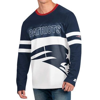 T-shirt à manches longues Starter bleu marine/blanc New England Patriots pour homme