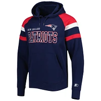 Chandail à capuchon enfiler raglan Starter des Patriots de la Nouvelle-Angleterre pour homme, bleu marine