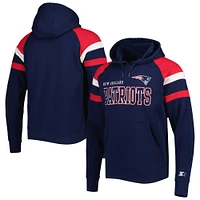 Chandail à capuchon enfiler raglan Starter des Patriots de la Nouvelle-Angleterre pour homme, bleu marine