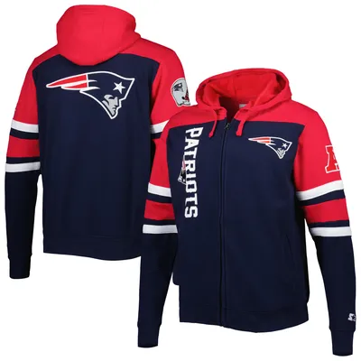 New England Patriots Starter Extreme Full-Zip Hoodie Jacket - Navy