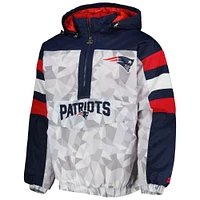 Veste à capuche demi-glissière pour homme, blanc/bleu marine New England Patriots Thursday Night Gridiron Raglan