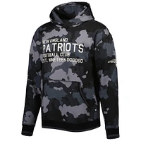 Men's The Wild Collective Black New England Patriots Camo Pullover Hoodie