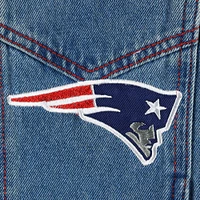 Veste en jean à capuche et boutons complets pour hommes The Wild Collective New England Patriots