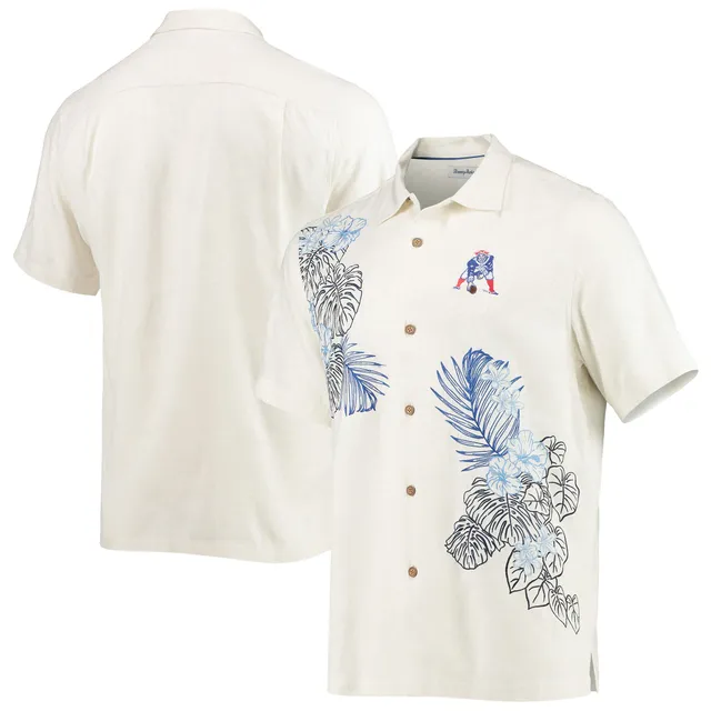 Men's Tommy Bahama White New England Patriots Tropic Zone Camp Button-Up  Shirt
