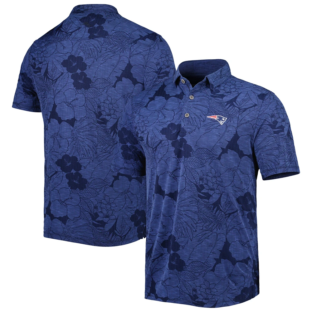 Polo Big & Tall Miramar Blooms des Patriots de la Nouvelle-Angleterre Tommy Bahama bleu marine pour homme