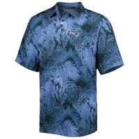 Men's Tommy Bahama Navy New England Patriots Coast Luminescent Fronds Camp IslandZone Button-Up Shirt