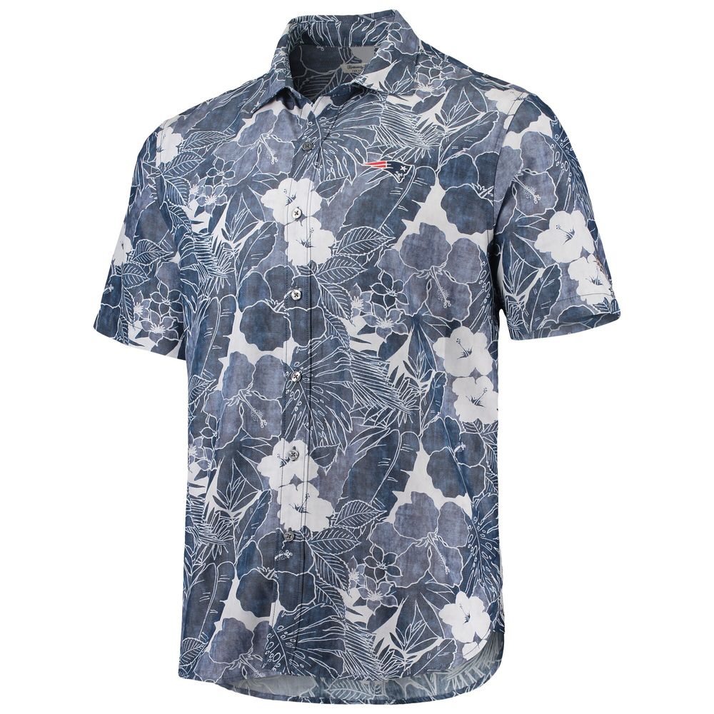 Men's Tommy Bahama Navy New England Patriots Coconut Point Playa Floral IslandZone Button-Up Shirt