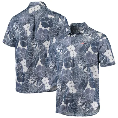 Chemise boutonnée IslandZone à motif floral des New England Patriots de Tommy Bahama pour homme, bleu marine