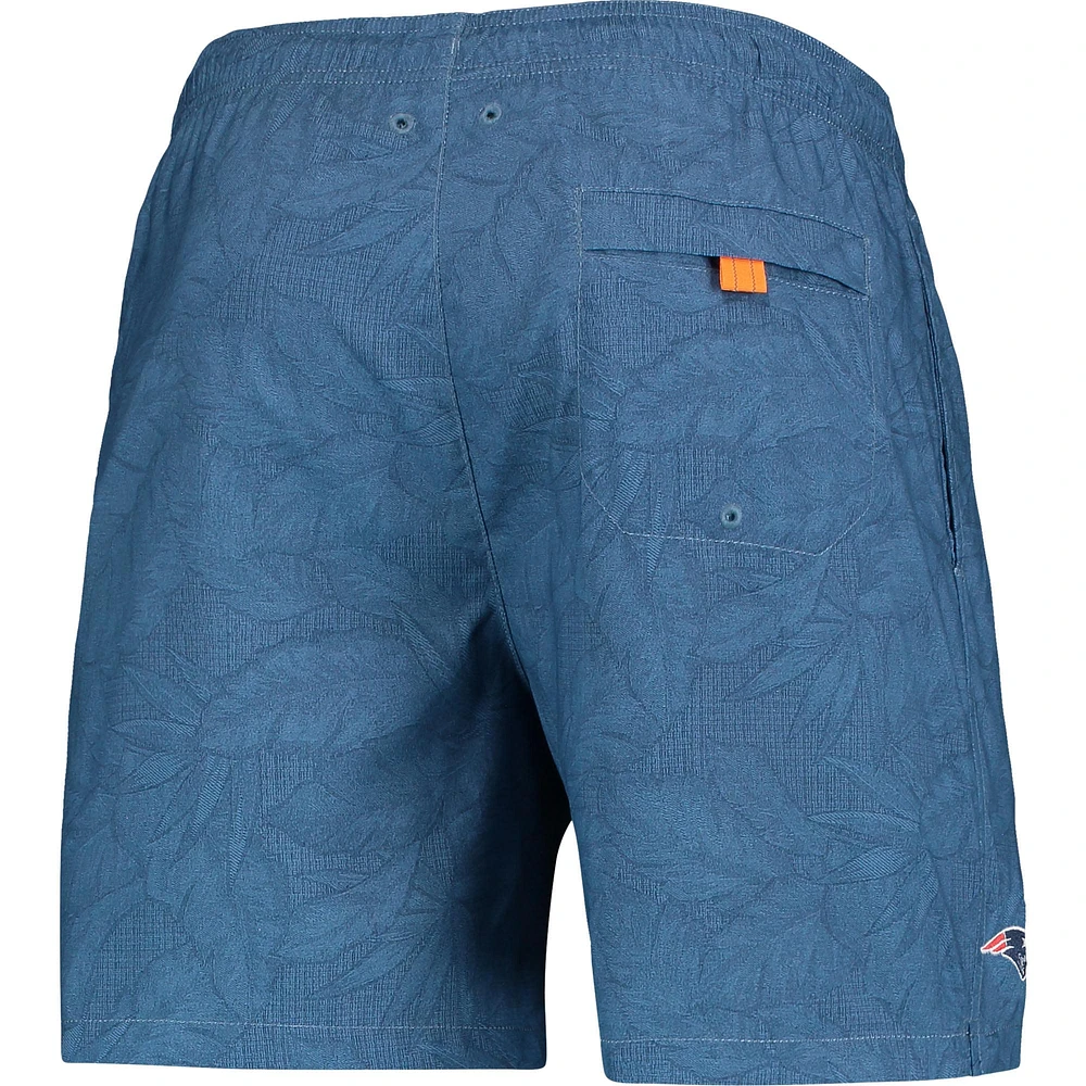 Men's Tommy Bahama Navy New England Patriots Naples Layered Leaves Swim Trunks