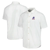 Chemise de camp boutonnée Tommy Bahama pour hommes, New England Patriots Sport Coconut Point Palm Vista IslandZone