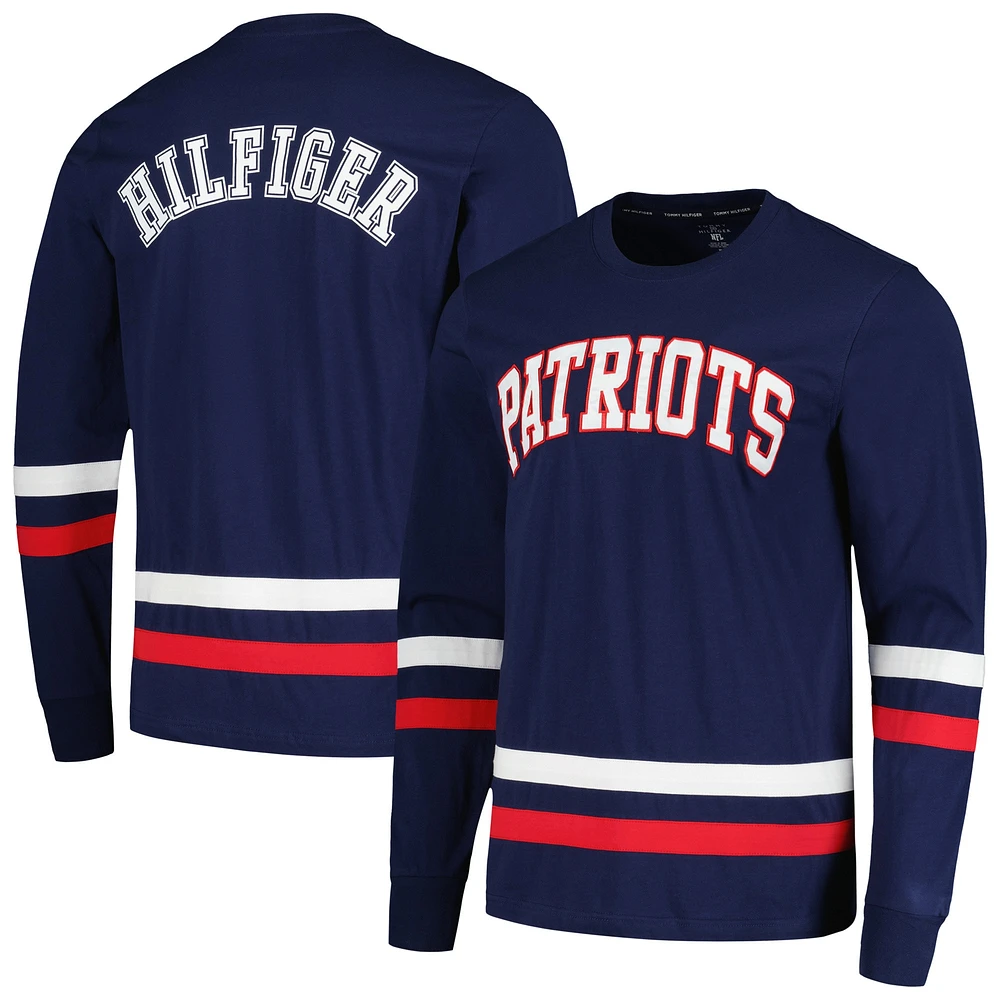 Men's Tommy Hilfiger Navy/Red New England Patriots Nolan Long Sleeve T-Shirt