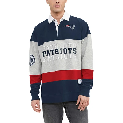 Polo surdimensionné à manches longues de rugby Tommy Hilfiger pour hommes des New England Patriots Connor bleu marine