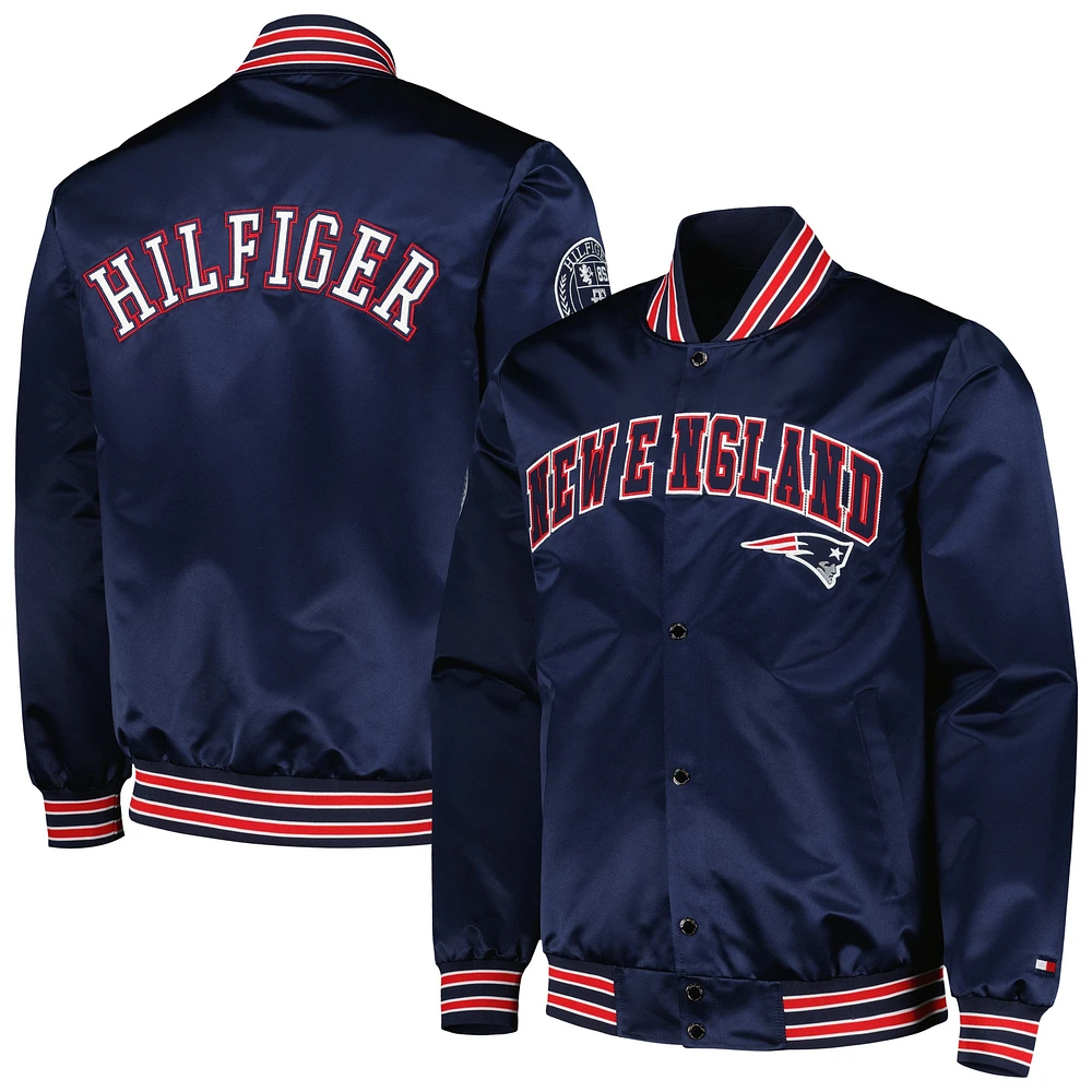 Tommy Hilfiger Navy Patriots de la Nouvelle-Angleterre Elliot Varsity Full-Snap Jacket pour homme