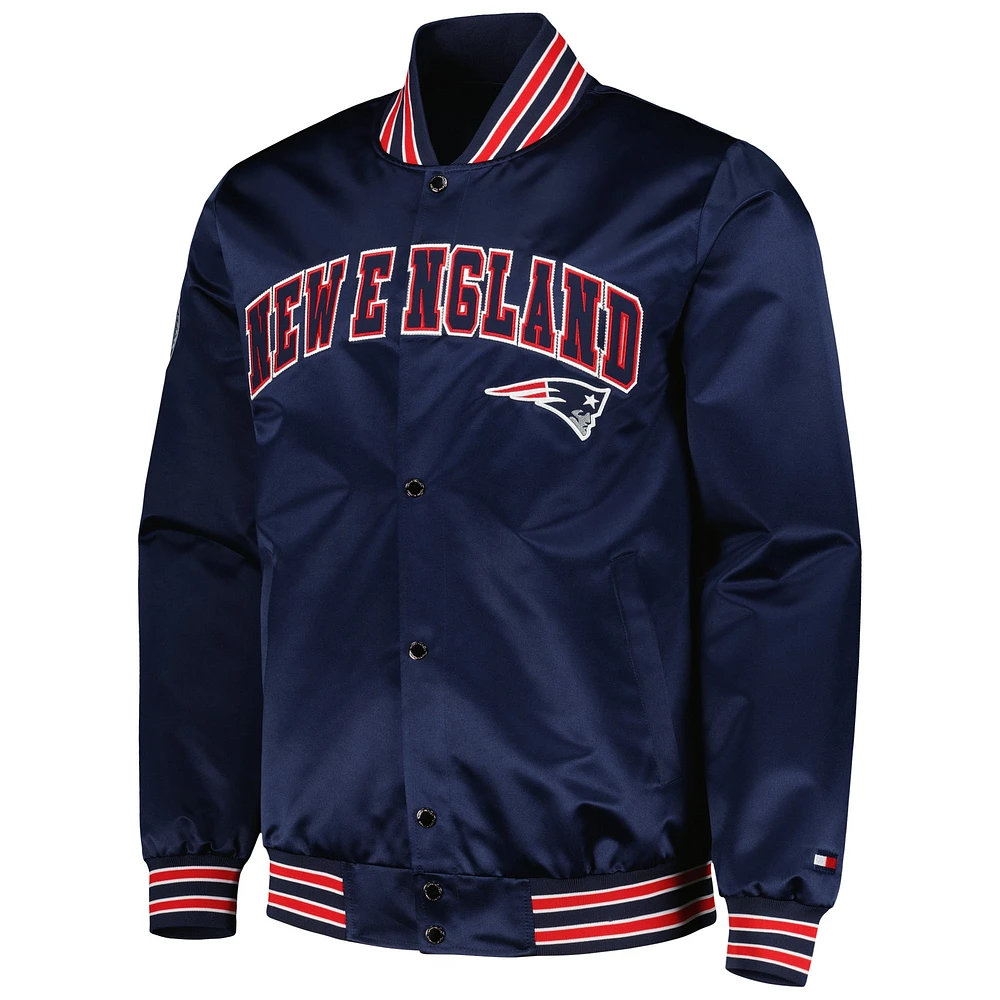 Tommy Hilfiger Navy Patriots de la Nouvelle-Angleterre Elliot Varsity Full-Snap Jacket pour homme