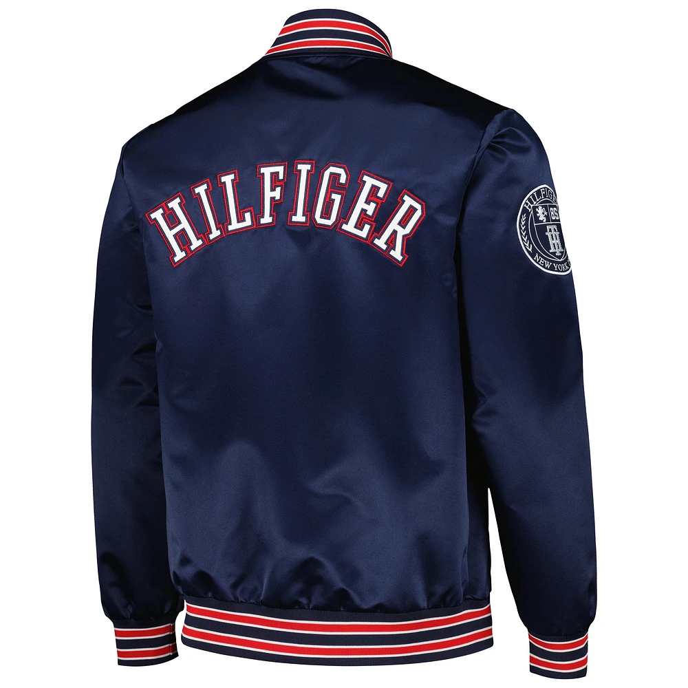 Tommy Hilfiger Navy Patriots de la Nouvelle-Angleterre Elliot Varsity Full-Snap Jacket pour homme