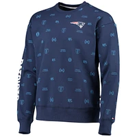 Men's Tommy Hilfiger Navy New England Patriots Reid Graphic - Pullover Sweatshirt