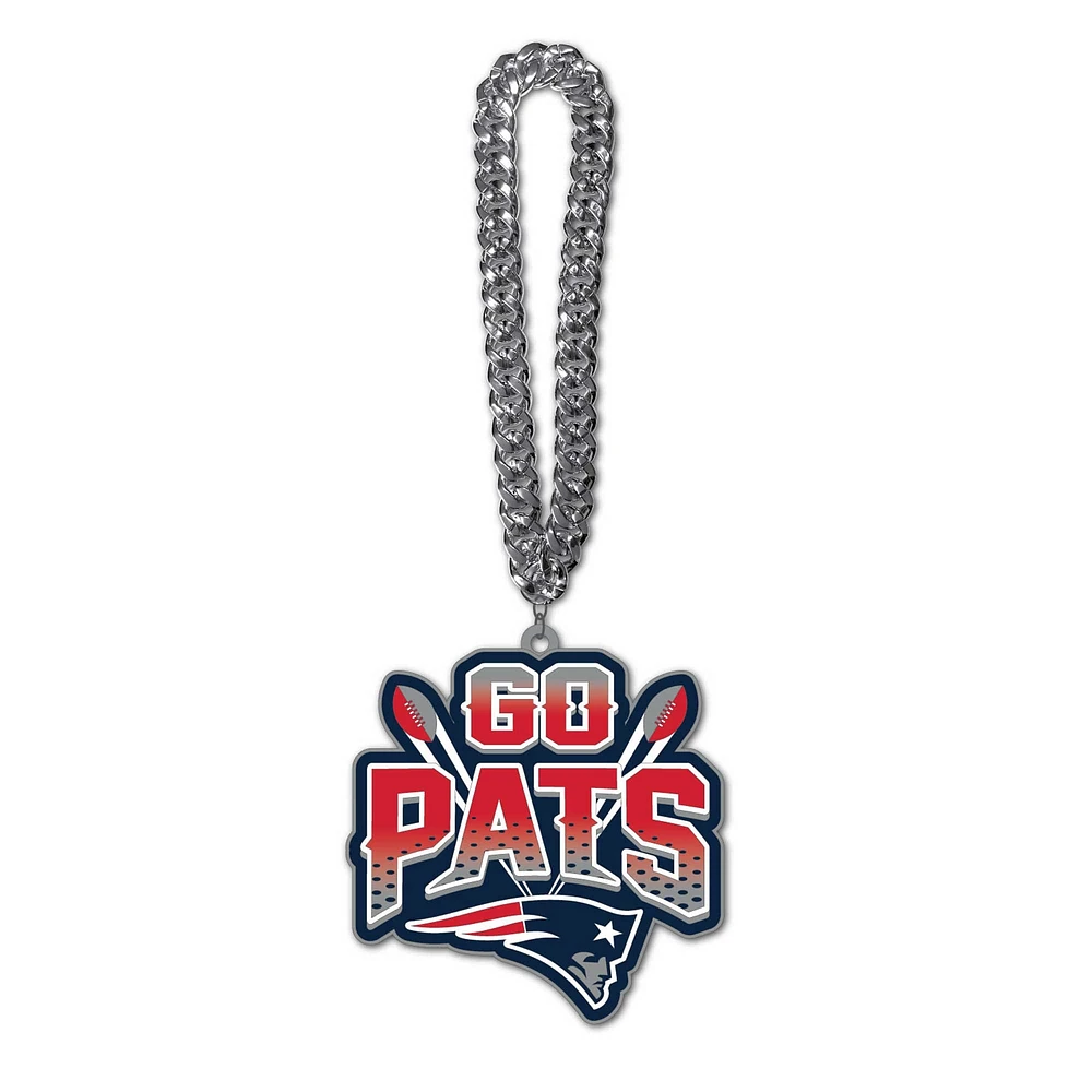 Collier chaîne avec slogan des Patriots de la Nouvelle-Angleterre MOJO