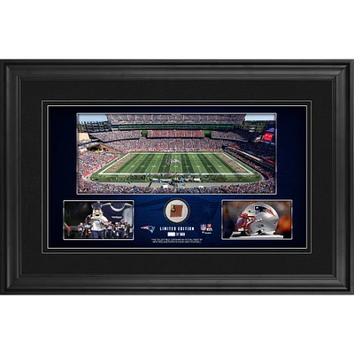 New England Patriots 10" x 18" Stadium Panoramic Collage with Game-Used Football - Version 2 - Limited Edition of 500