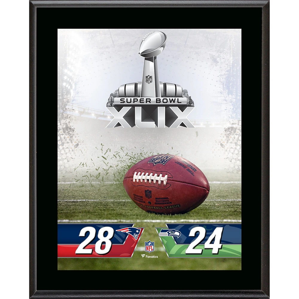 Ensemble de plaques de champion du Super Bowl sublimées des New England Patriots de 10,5 po x 13 po