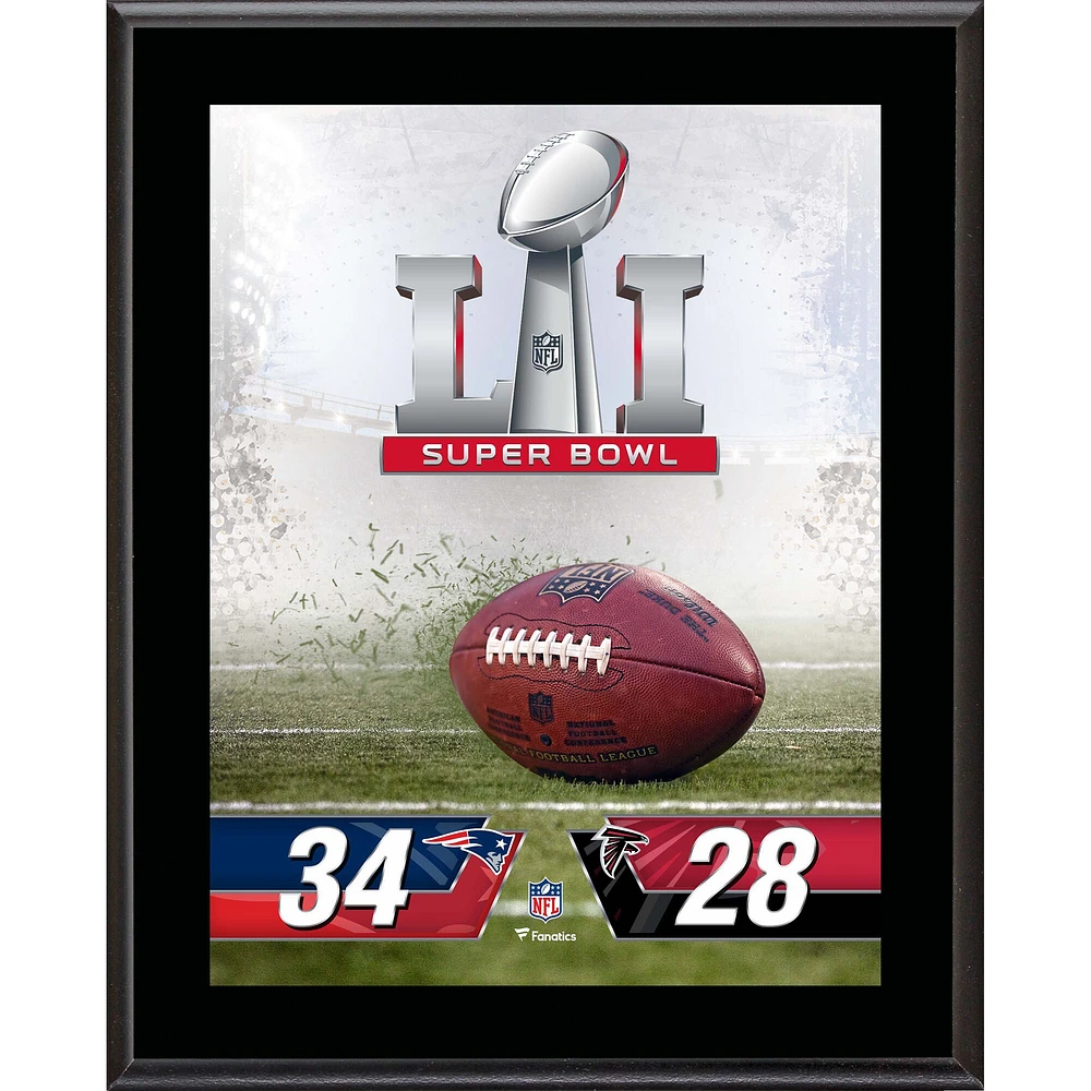 Ensemble de plaques de champion du Super Bowl sublimées des New England Patriots de 10,5 po x 13 po