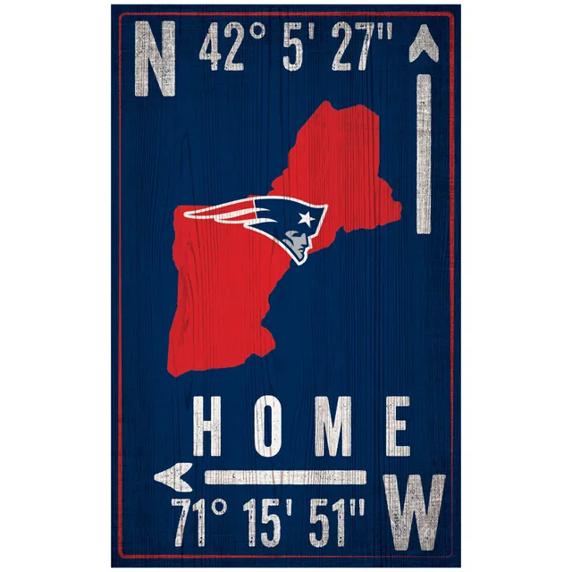 New England Patriots 11'' x 19'' Framed Team City Map Sign