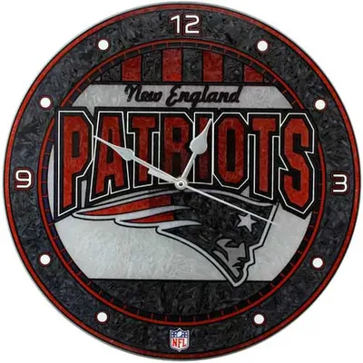 New England Patriots 12" Art-Glass Wall Clock
