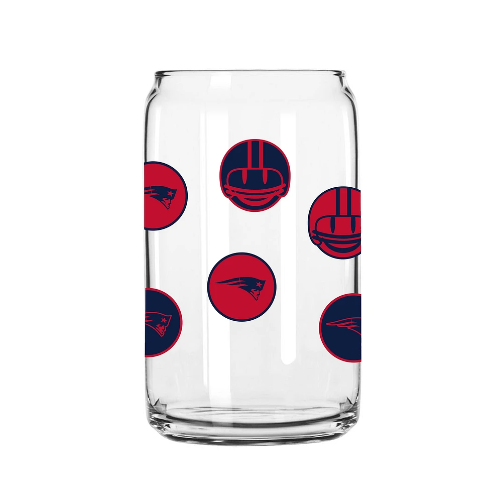 Patriots de la Nouvelle-Angleterre 16oz. Verre de canette smiley