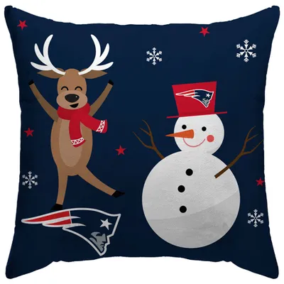 New England Patriots 18'' x 18'' Holiday Reindeer Décor Pillow