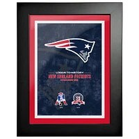 New England Patriots - 18'' x 24'' Logos to History Framed Art