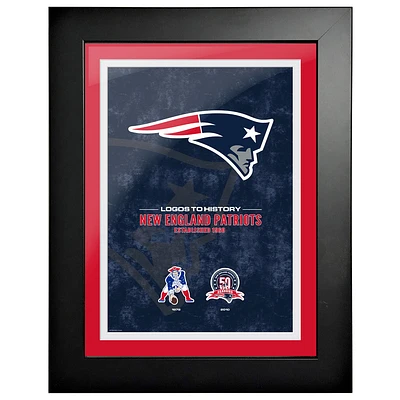 New England Patriots - 18'' x 24'' Logos to History Framed Art