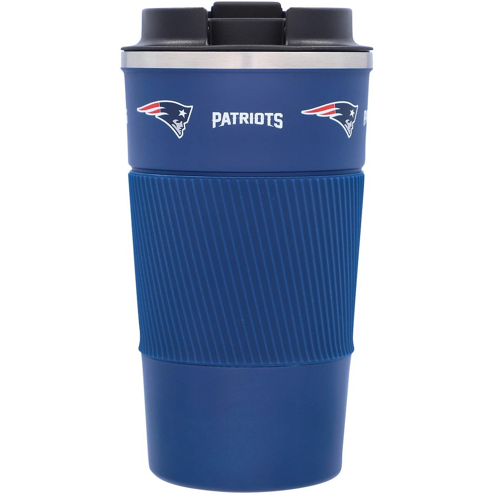 New England Patriots 18oz Coffee Tumbler with Silicone Grip