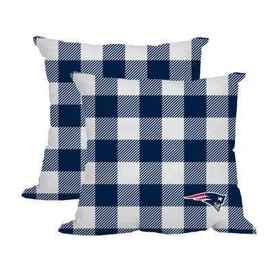 Ensemble de 2 coussins d'extérieur à carreaux Buffalo New England Patriots