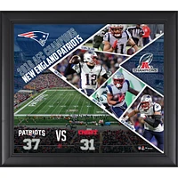 Collage encadré des champions de l'AFC 2018 des Patriots de la Nouvelle-Angleterre, 15'' x 17''