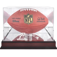 Vitrine de football avec logo en acajou des champions de l'AFC 2018 des New England Patriots