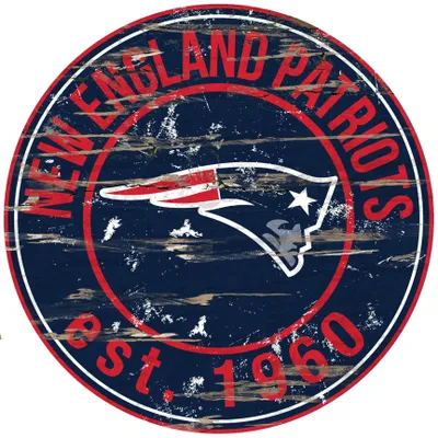 New England Patriots 23.5" Distressed Round Sign