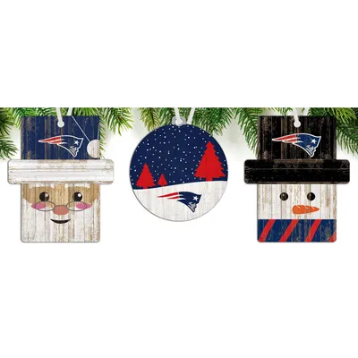 New England Patriots 3-Pack Ornament Set