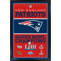 New England Patriots 6-Time Super Bowl Champions 34.25'' x 35'' Framed  Poster