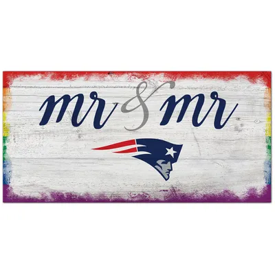 New England Patriots 6'' x 12'' Pride Mr & Mr Sign