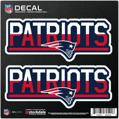 New England Patriots 6" x 6" Two-Tone Repositionable Decal 2-Pack Set