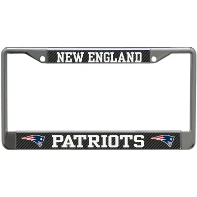 New England Patriots Carbon Small Over Large Metal Acrylic Cut License Plate Frame