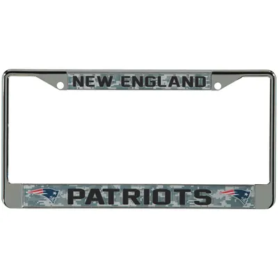 New England Patriots Digi Camo License Plate Frame with Black Letters