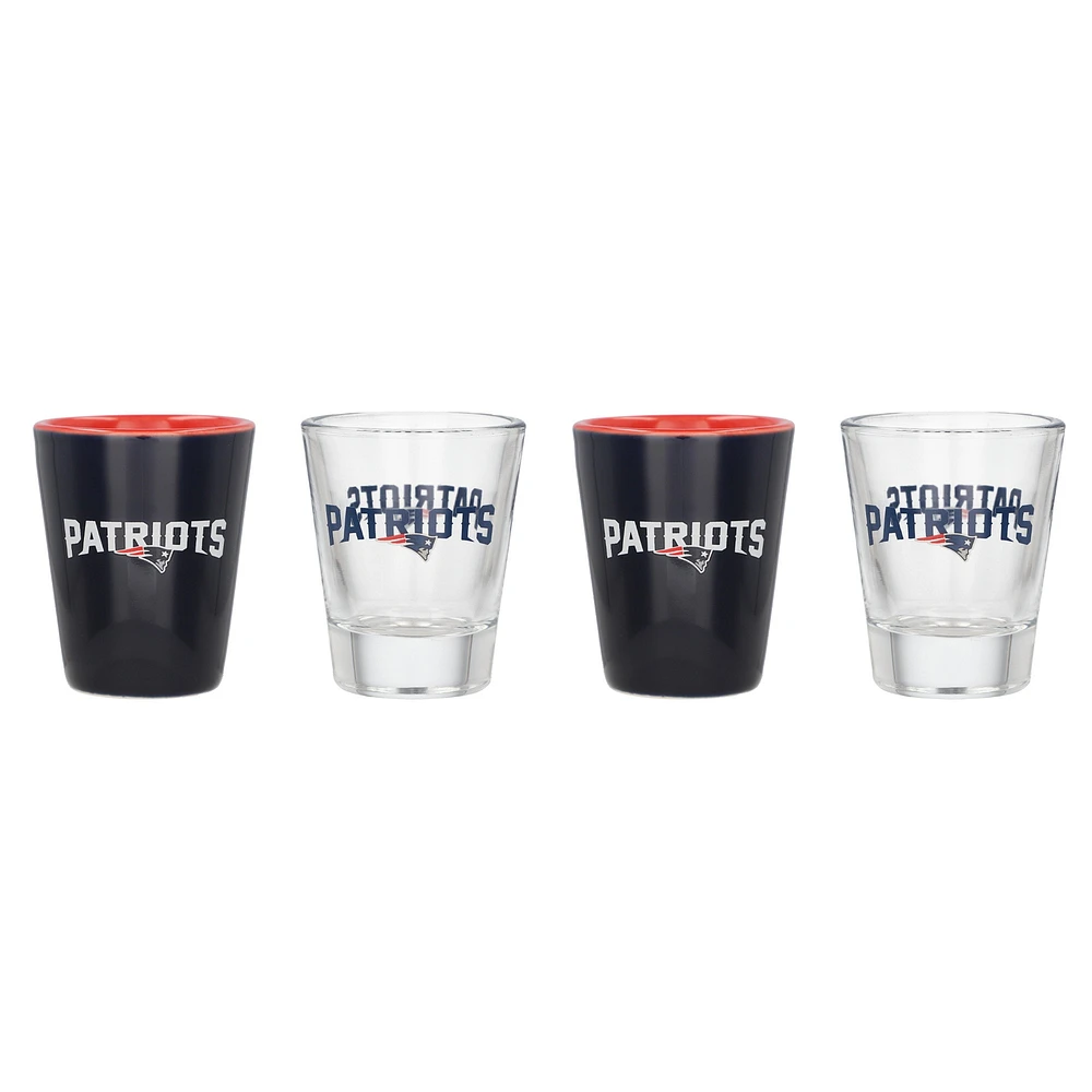 Ensemble de quatre verres à shot des Patriots de la Nouvelle-Angleterre