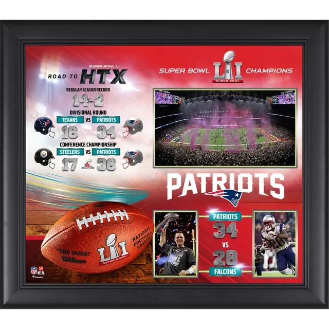 New England Patriots Super Bowl LI Champions Black Framed Jersey Logo  Display Case