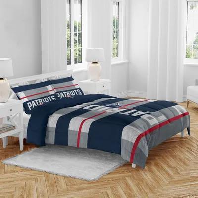 New England Patriots Heathered Stripe 3-Piece Full/Queen Bed Set