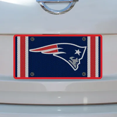 Plaque d'immatriculation découpée en acrylique en jersey des Patriots de la Nouvelle-Angleterre