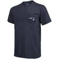 New England Patriots Majestic Threads Tri-Blend Pocket T-Shirt - Heathered Navy