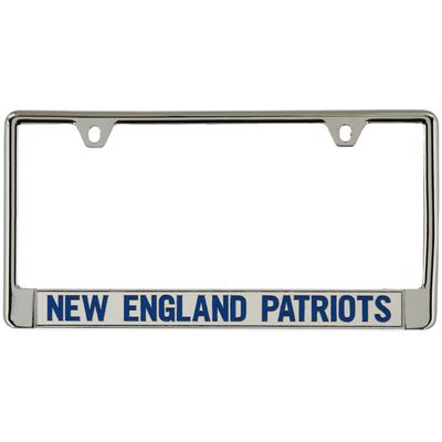 New England Patriots Metal Frame Acrylic Bottom Inlaid Mirror License Plate Frame