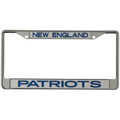 New England Patriots Metal Frame Acrylic Top & Bottom Inlaid Mirror License Plate Frame