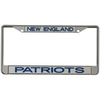 New England Patriots Metal Frame Acrylic Top & Bottom Inlaid Mirror License Plate Frame